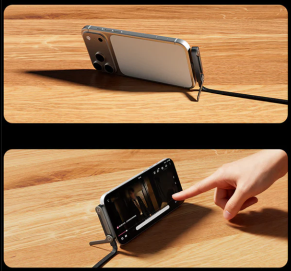 ⚡Câble de charge invisible 2 en 1 – Câble de charge rapide 240 W avec support de téléphone intégré