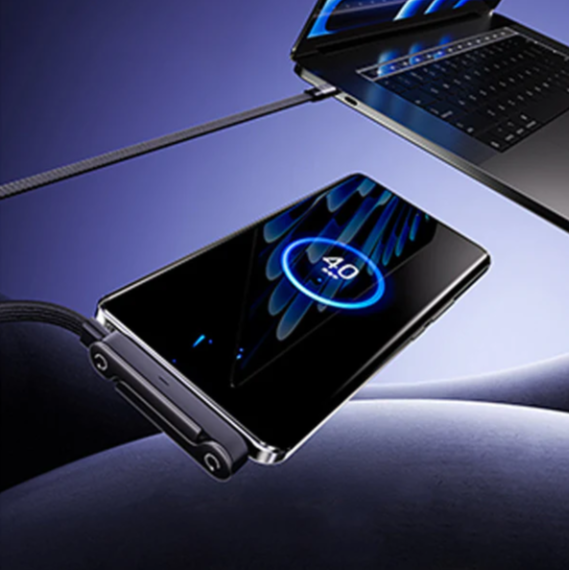 ⚡Câble de charge invisible 2 en 1 – Câble de charge rapide 240 W avec support de téléphone intégré